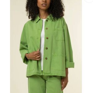 FRNCH Lais Jacket Shacket Cotton Oversized Green Size L
